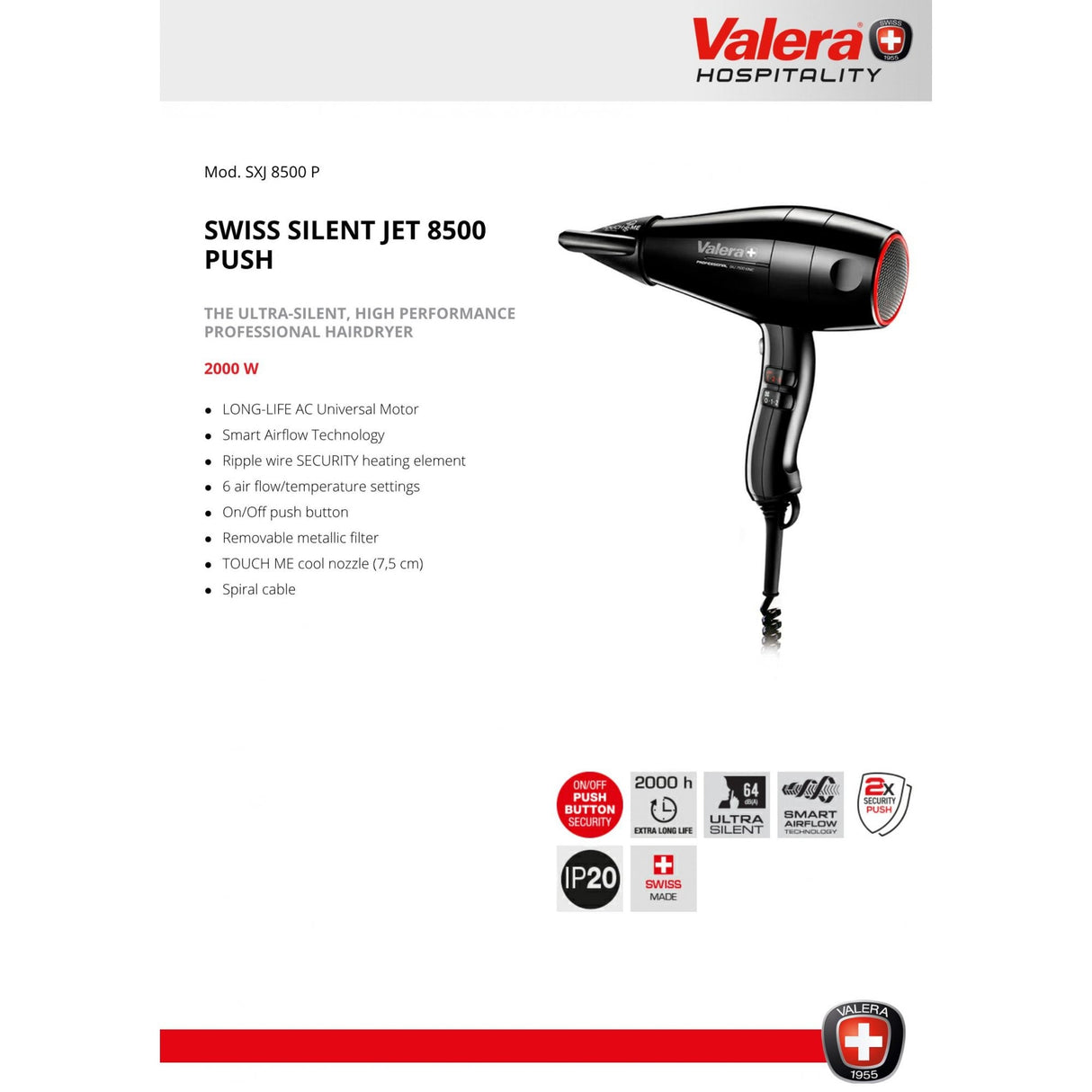 Swiss Silent Jet 8500 Push Button Hair Dryer 2000w | EPAVLB