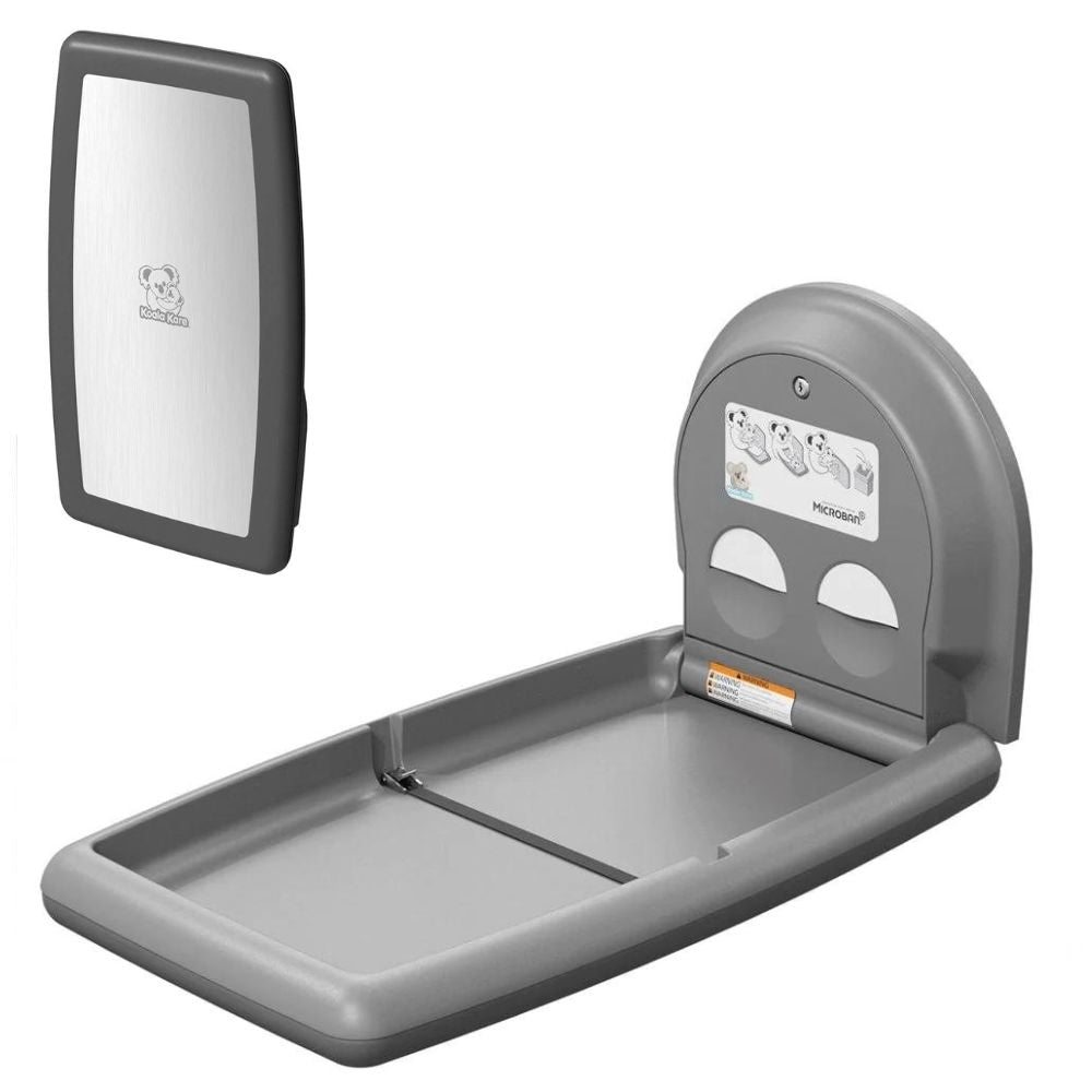 KB301SS Koala Kare Stainless Steel Veneer Vertical Surface Mounted Baby Changing Station