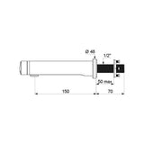 741555 DELABIE TEMPOSOFT 2 Wall Mounted Time Flow Tap