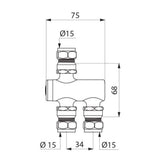 732115 / 732116 DELABIE PREMIX NANO Thermostatic Mixing Valve Ø15mm